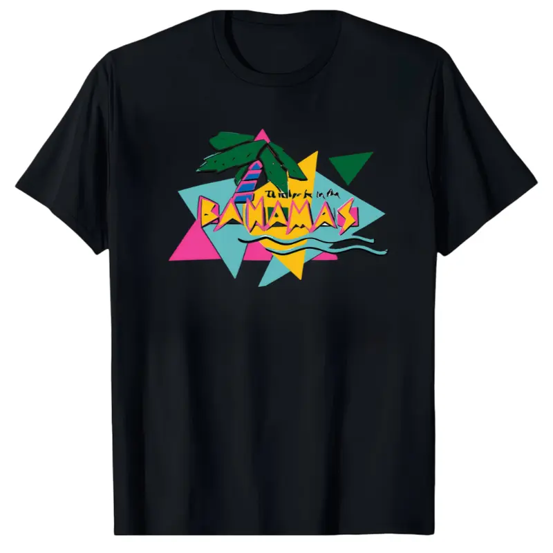 Bahamas Bahamas Island Vintage Printed Women'S T-Shirt Beach Vacation Travel Departure Top Vigorous Retro Short Sleeve Travel Atmosphere T-Shirt 01 Women'S All Season Printed Crew-Neck Top Cotton Day