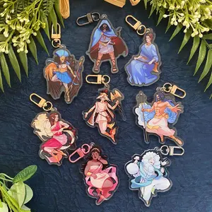 Acrylic Epic Odyssey Odysseus Penelope Circe Posideon Hermes Calypo Aeolus Athena Double-Sided Charm Keychain