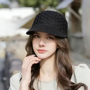 New versatile spring/summer baseball cap, unique design, hollowed-out ice silk beret.