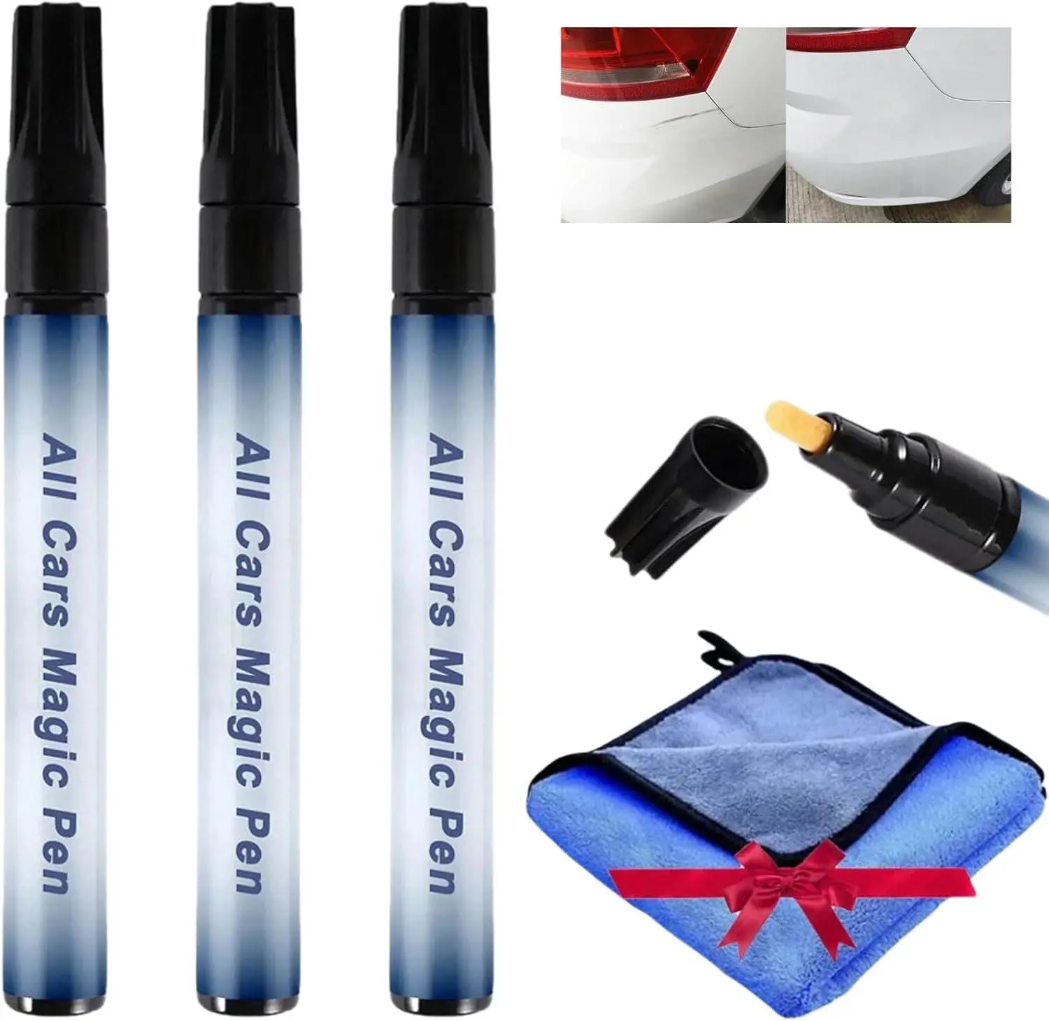 Babaqi 3PCS All Car Magic Pen for Car Scratches Universal Compatibility Lightweight Fast Repair for All Car Colors Long Lasting Performance