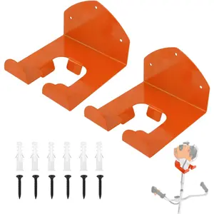 PrimPick 2pcs Weed Eater Hanger, Heavy Duty Weedeater Hanger for Garage Wall Storage Weed Wacker Holder Hooks Tool Rack Garden Tool Garage Organizer for Yard Power Tools Grass Trimmer Hedge Trimmer