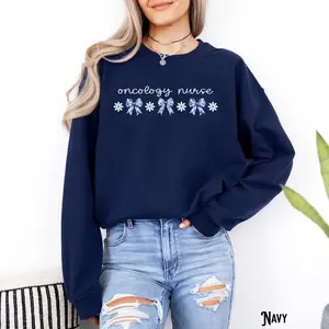 Oncology Nurse Short Sleeved T-SHIRT / Sweatshirt , Coquette ONC T-Shirt , Cancer RN , Cancer Nurse , Chemo, Radiation , Hospital Shirt Cotton Fabric