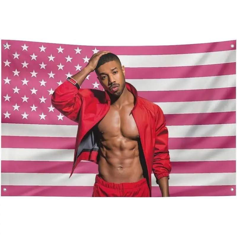 Art Tapestry funny tapestry poster home decor banner  DJRTHYU Tapestry Michael B Jordan Flag Poster Room Fun Flags Indoor And Outdoor Decor Wall Light  Decoration Solid Color Decorative Peach