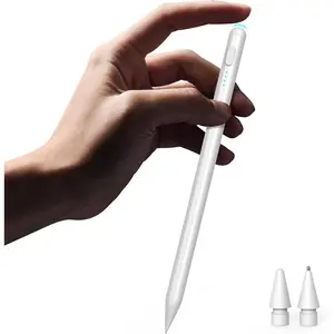 Stylus Pen for iPad mini 7, 2X  Charge  Pencil, Pixel- Precision, Palm Rejection Tilt Sensitivity,  Pen for 2024 iPad mini 7, White