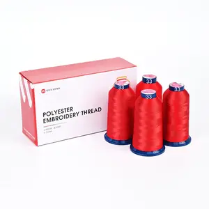 4000m* 4 pack Red33 108D/2 40wt Richword Polyester Embroidery Thread / Sewing Thread