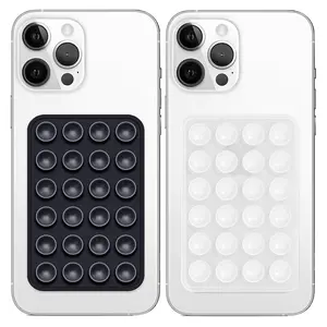 Silicon Sticky Phone Stand - 2 Pack with Suction and adhesive for iPhone & Android, Hands-Free Strong Grip Holder for Selfies and Videos