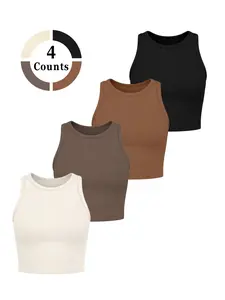 Fashion Versatile Sports Tank Top for Women, Athletic Fashion Activewear, Gym Workout Yoga Shirt, Quick Dry Sweat Absorbent High Stretch, Outdoor Running Tennis Inner Layer, Sports Vest Top