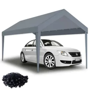 ShelterLogic Grey Polypropylene Carport Canopy Cover 10'x20' Replacement Tarp 72-Point Secure Fit 99% UV Block 5000mm Waterproof Rating