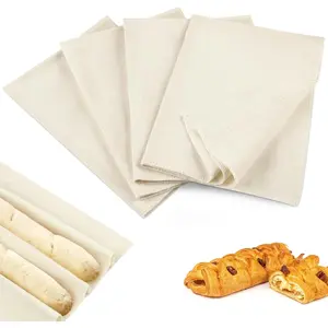 4PCS Tea Towels for Baking Sourdough, 14x18.8 Inch Reusable Thick Bread Towels for Proofing, Bread Cloth for Baguettes, Pastry, Loaves