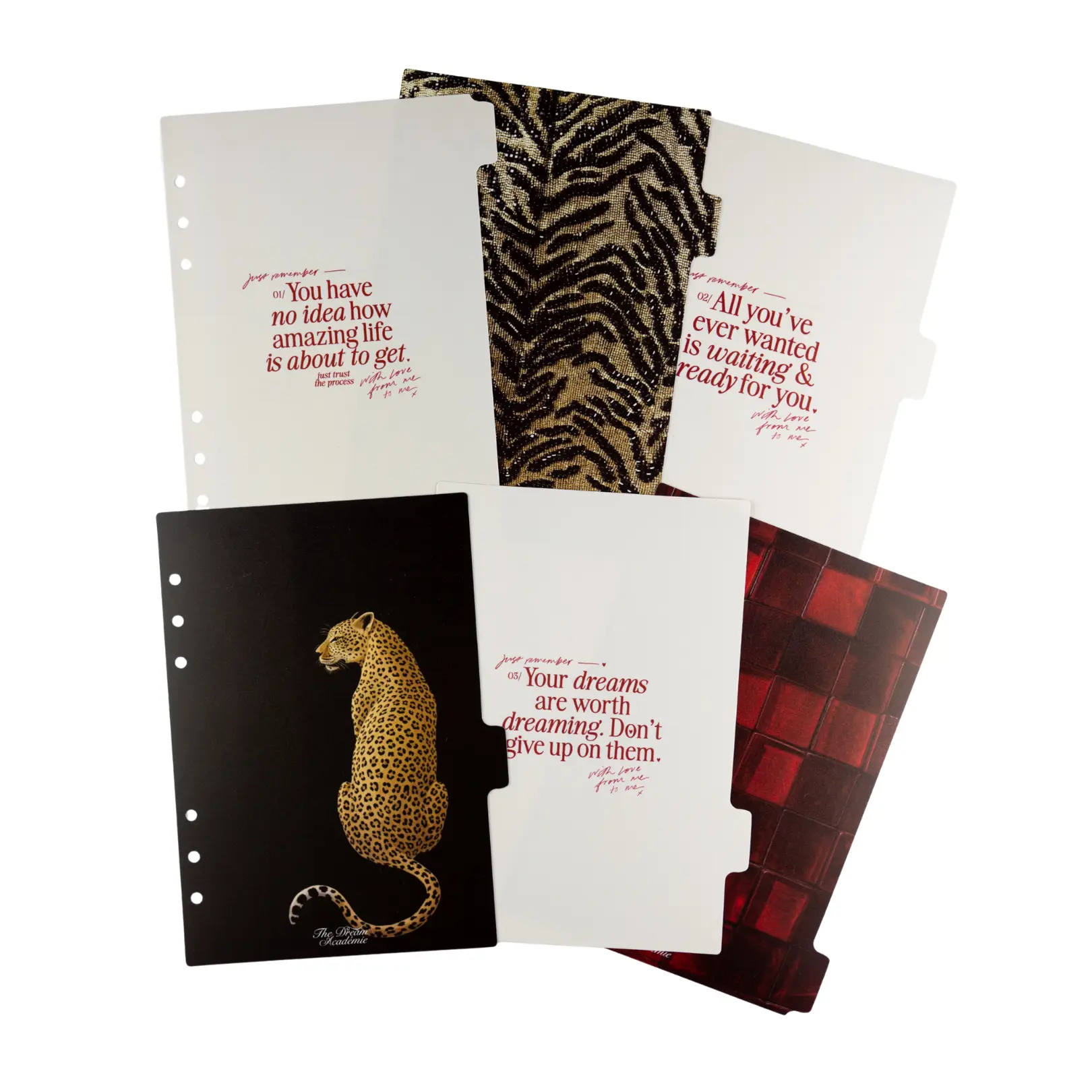 Midnight Muse Planner Dividers | Aesthetic A5 & Personal Planner Size 6 Ring Binder Dividers with Tab Stickers