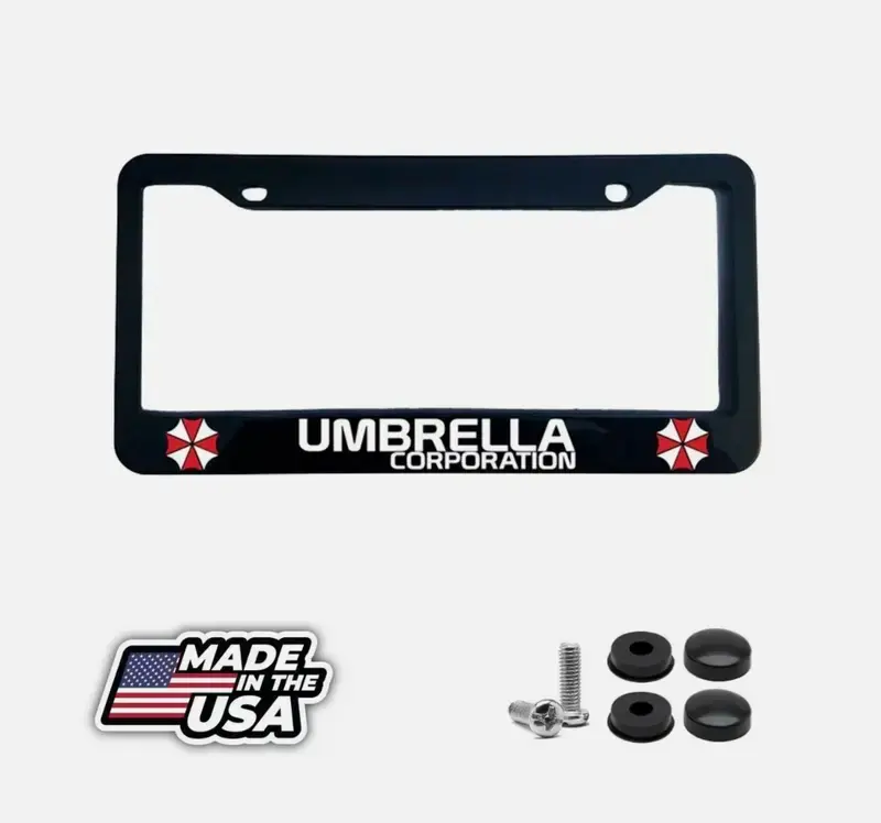 Umbrella Corporation Resident Evil Glossy Black License Plate Frame