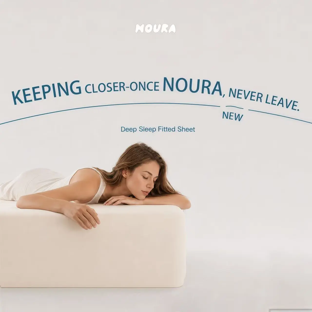 NOURA Brushed Solid Fitted Sheet - All-Season, Breathable, Skin-Soft Bedding for Deep Sleep