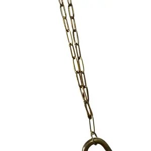 Pre-owned LV Lock & Key on a Thin Paper Clip Chain Necklace