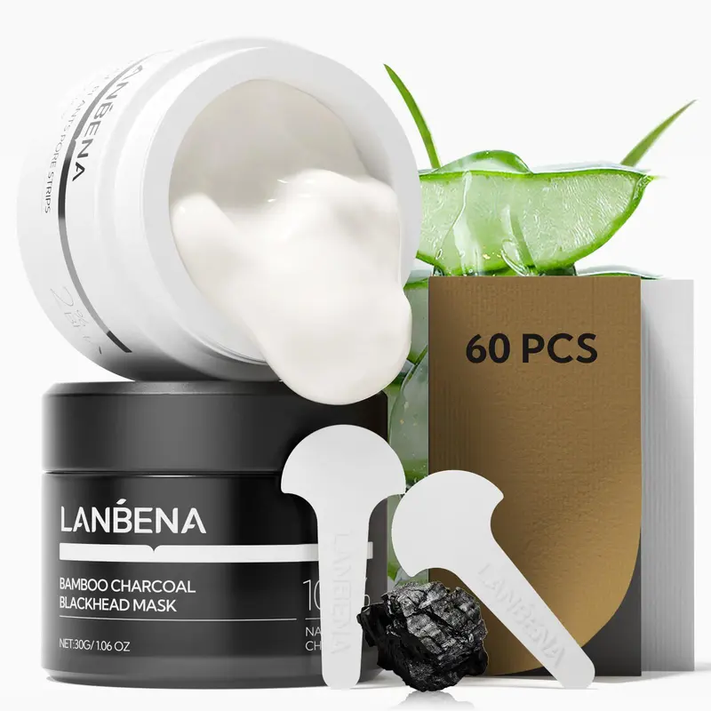 LANBENA 2% BHA Nose Plants Pore Strips & Bamboo Charcoal Blackhead