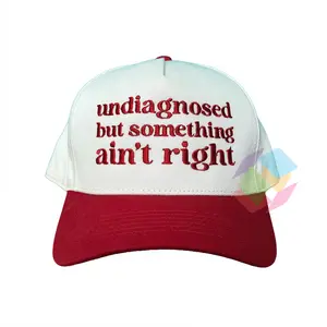 Undiagnosed But Something Ain't Right Funny Baseball Hat For Girls Gift Ideas Trucker Hat with Mesh Back & Adjustable Strap