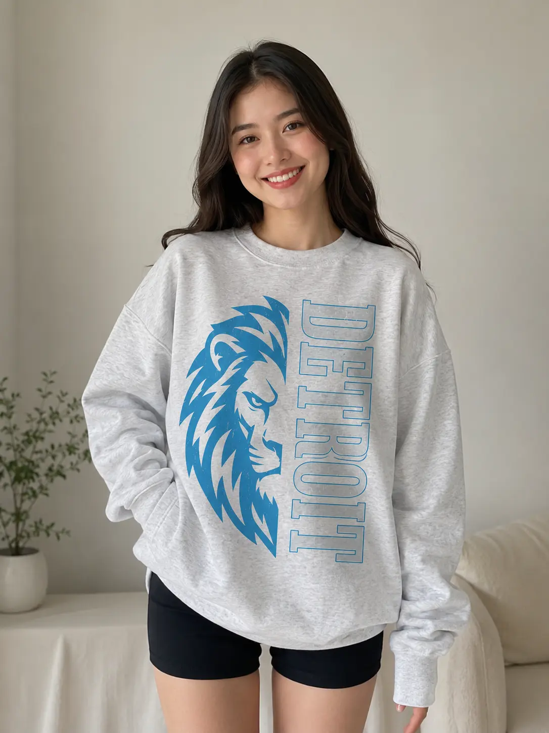 Detroit Game Day Vintage Sweatshirt, 90s Retro Graphic Tee, Funny Mascot Oversized Shirt, Football Fan DLI011