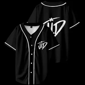 JID Logo Mens Jersey Button Down Shirts Short Sleeve Hip Hop Sports Uniforms