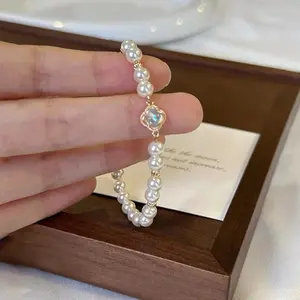 "Sweetheart Garden" French freshwater pearl four-leaf clover bracelet temperament high-end exquisite jewelry birthday gift