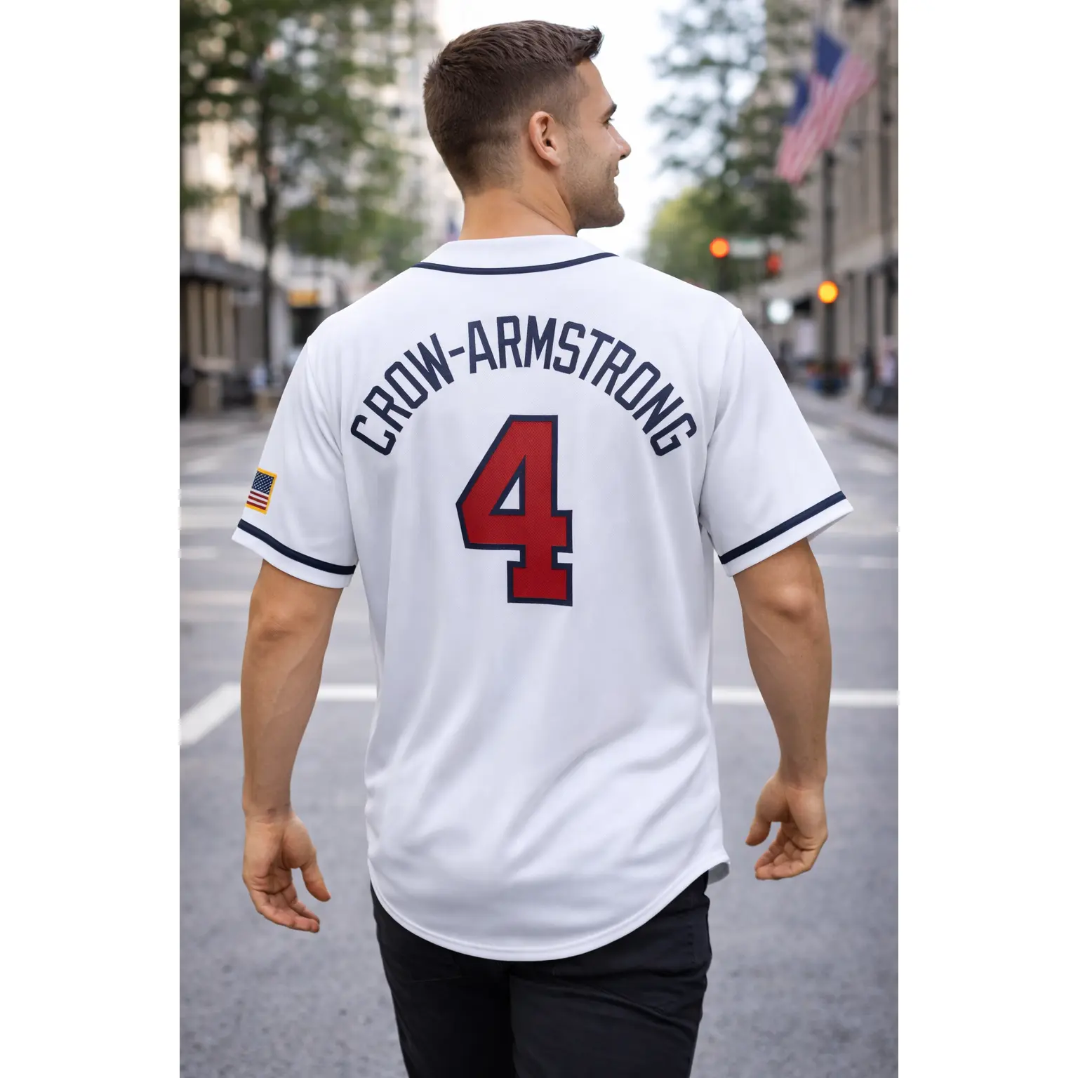 Pete Crow-Armstrong 2026 USA Professional Team Baseball Jersey Shirt - Short-Sleeve, Unisex Fit, Polyester Fabric, Universal Sizes, Baseball/Softball Teamwear, Affordable All-Seasons Sports Collectible for Enthusiasts