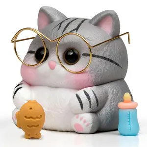Cat Squishy Toy, Soft TPR Stress Relief Sensory Squeeze Toys, Cute Kawaii Desk Toy, Birthday Gift and Party Favor for Kids and Adults