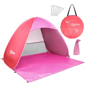 Lpxpass Pop-Up Beach Tent Canopy, Portable Sun Shelter for 1-4 People, Instant Easy Setup with UPF 50+ & Zipper Door for Camping, Beach, Portable Shade Tent