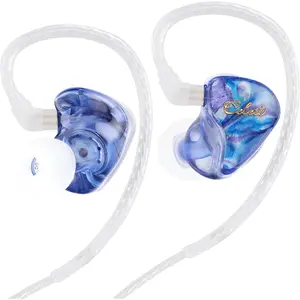 10mm LCP Driver in Ear Monitor Headphones, HiFi Wired Earbuds, Gaming Earbuds, IEM Earphones with Hand-Drawn Faceplate, Detachable Cable for Musicians Audiophile Singers DJ