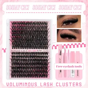 SOSIAYCICI DIY LASH CLUSTERS KIT | Start a New Life with 280Pcs 10mm-18mm Mixed Clusters Dense Bold Fluffy Lash Extension Kit Flawless Look | Waterproof Long Lasting Bond & Seal Glue Remover Applicators and Brush | Salon Quality Style Change for Beginners