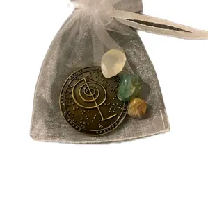 Reiki Energy Charged Coin and Law of Attraction and Crystals amethyst jewelry