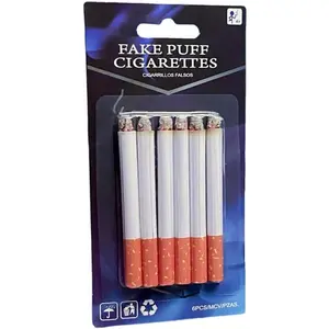Fake Cigarettes,3.25 Inch Fake Puff Cigarettes(Pack of 6), Faux Cigs with a Realistic Look Durable/Realistic - Ideal for Themed Parties/Theatrical Performances-