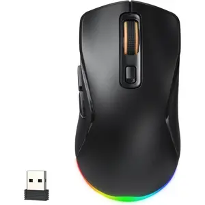 GM025 Tri-Mode  Gaming ,12000 DPI PAW3311 Sensor,   2.4Ghz/BT/Wired, 6 Programmable Buttons, Customizable RGB Lighting, Pro Software