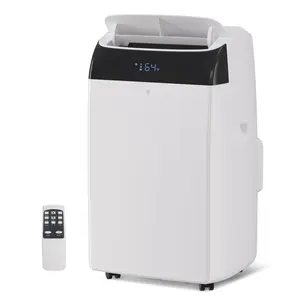 High-Performance 14,000 BTU Dual Hose Portable Air Conditioner with Heat Pump – 3-in-1 Cooling, Heating & Dehumidifier – Quiet, Energy Efficient Mobile AC for Rooms up to 700 Sq. Ft – Remote Control – White