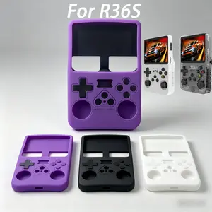 R36s Handheld Game Console Full Silicone Protection Case, Skin-Friendly Anti-Scratch Shell, with Braided Lanyard for Easy Carrying