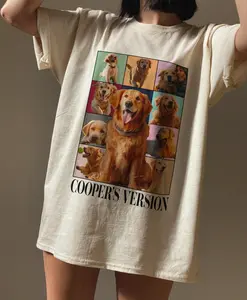 Custom Dog Shirt, Personalized Dog Bootleg Shirt, Custom Pet Portrait Shirt, Dog Photo Shirt, Custom Dog's Version Cotton Casual Comfort Fabric