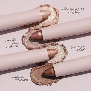 Wandering Eyes Shadow Stick - Smooth Soft-Shimmer Cream Eyeshadow Stick for Long-Lasting Color - Allergy & Ophthalmologist Tested - 4 Shades Available Makeup Lid - Blendable Buildable & Versatile - Tamarind Extract & Jojoba Oil - Coffee Date Pearl