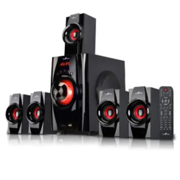 AudioSystem 5.1 Home Theater Speaker System with Subwoofer and Remote Control for Enhanced Sound Quality