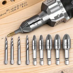Industrial-Grade Broken Screw Extractor Set: Stripped Bolt Remover Tools with Non-Slip Hex Shank Heavy-Duty Drill Bits – Multi-Size Emergency Kit for Efficient Thread Repair & Professional Removal Solutions