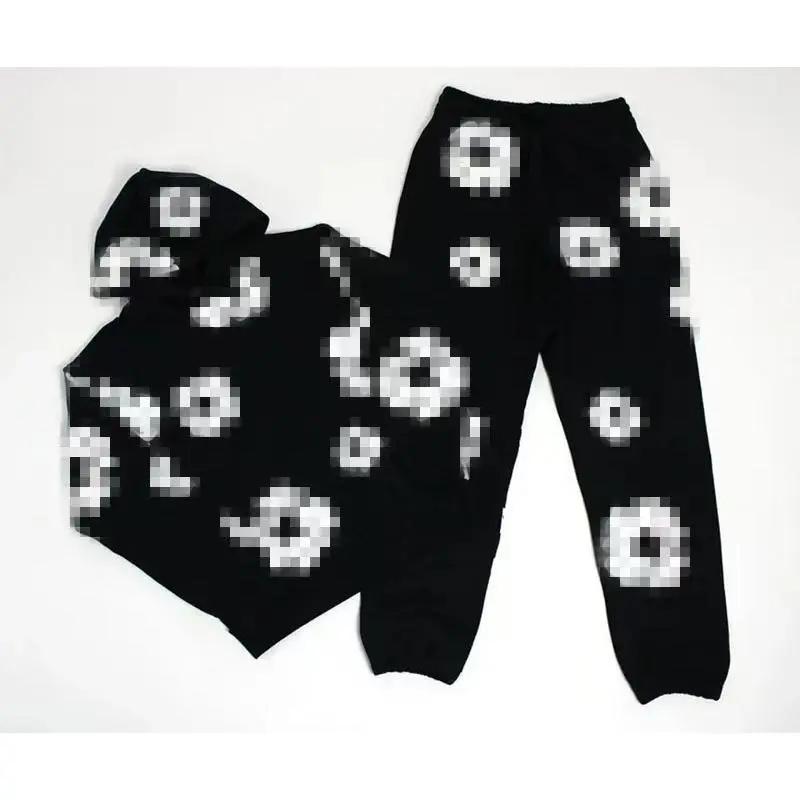 Black set (white floral wreath)