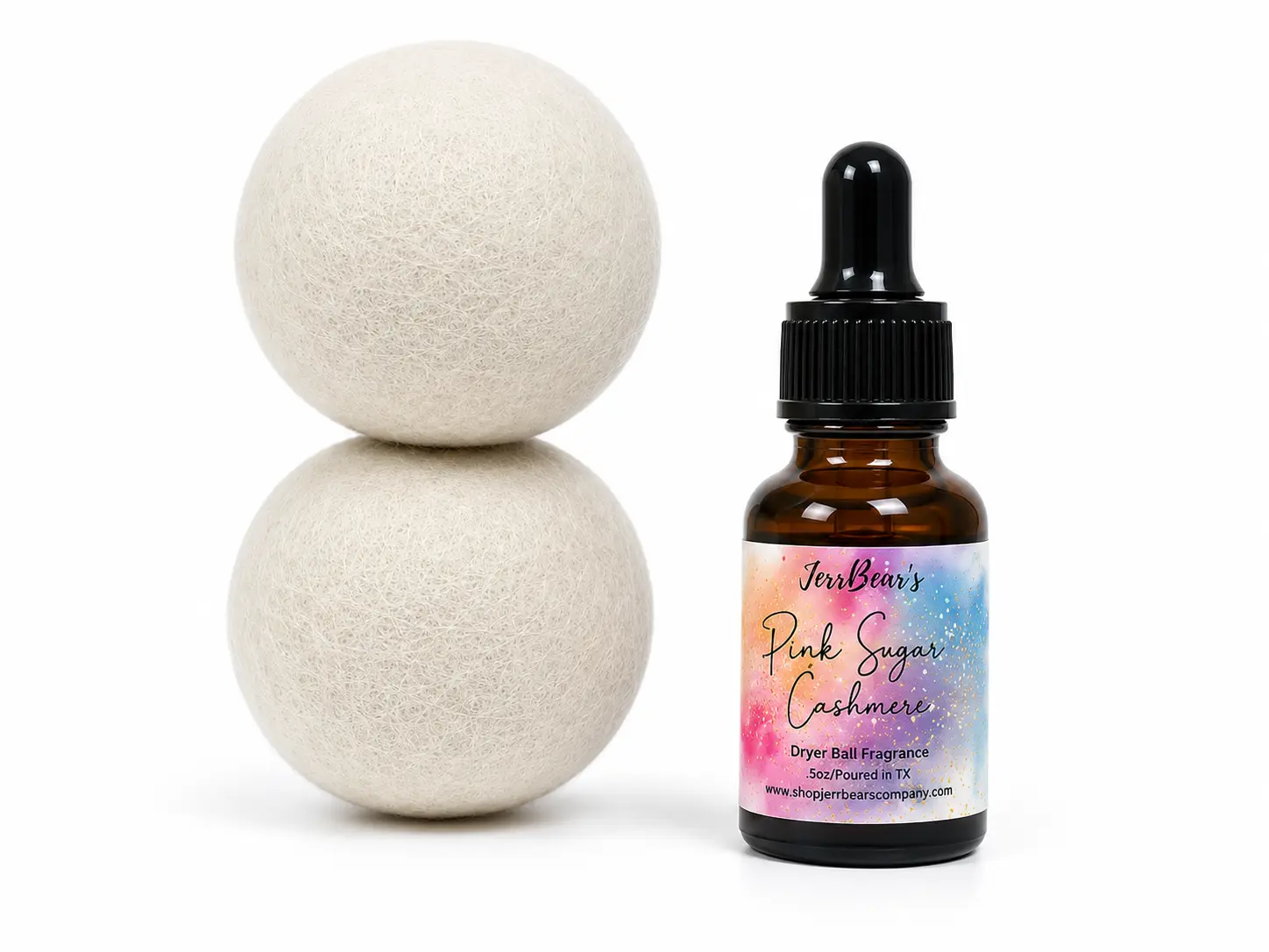 JerrBear's Scented Eco-Friendly Reusable Wool Dryer Balls (2.8in/7.1cm) - Easy-to-Use Anti-Static Laundry Balls for Dryer Set with Fragrance Refill, Quick Drying, Softening Home Laundry Tool for Environmentally Conscious Users