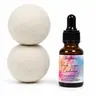 JerrBear's Scented Eco-Friendly Wool Dryer Balls Set (2.8in/7.1cm) - Natural Cashmere-Feel Laundry Accessories, Reusable Perfume Refillable, Energy-Efficient Dryer Aid, Anti-Static Quick-Drying Fabric Softener for Conscious Home Users