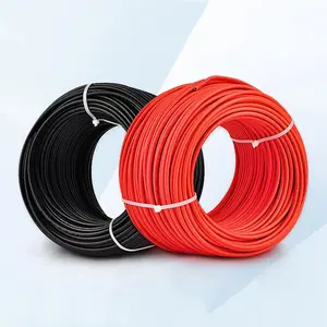 Solar cable 10AWG/ 12AWG (6mm²/4mm²)Photovoltaic-specific cable 100 meters of each: red and black, tin-plated copper, double-layer insulation, anti-oxidation, UV-resistant, and corrosion-resistant