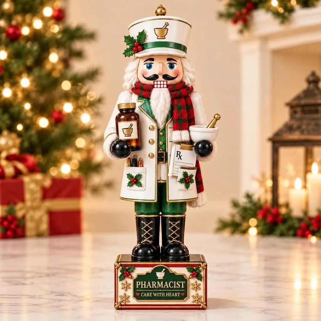 Pharmacist Nutcracker Christmas Wooden Block Tabletop Decor Christmas Gift