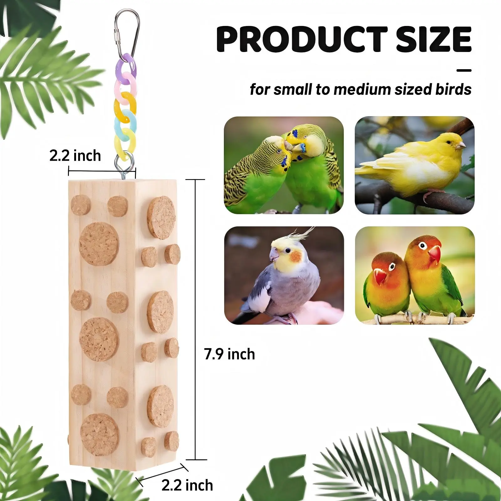 Bird toys made of natural, healthy, and harmless materials provide companionship and teeth-grinding for birds. Suitable for all parrot species, including Sun Parrots and Monk Parrots.