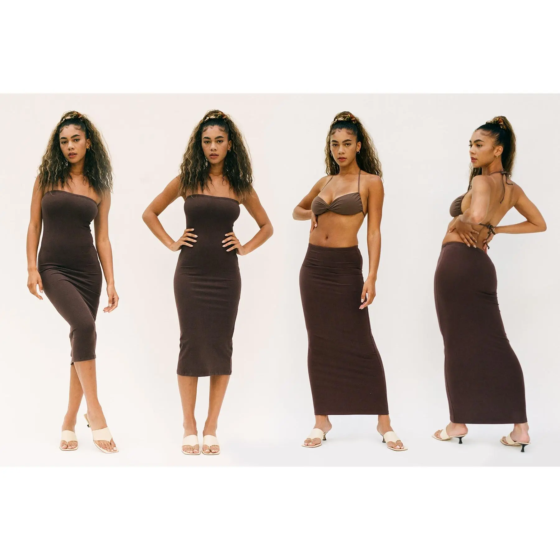 Tube Convertible Midi Dress - Chocolate