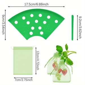 Strawberry Growing Kit – 8 Support Racks, 20 Pest-Barrier Mesh Bags & Leg Frames