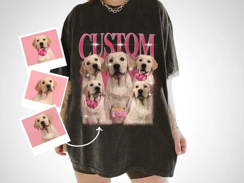 Custom Your Pet T-Shirt, Personalized Pet T-Shirt, Vintage Custom Dog Shirt, Custom Photo Shirt, Pet Photo Shirt, Ideal for Pet Lovers, HL135 outdoorfun