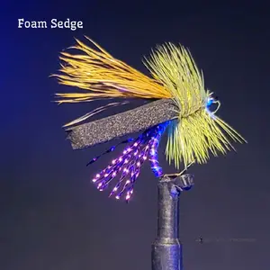 Black Fly 2-Pack (Foam Sedge) Terrestrial Dry Fly. Dry Flies For Trout, Fly Fishing Drake, Beetle, Stonefly, Perfect Bug for Dry Dropper, Tenkara or Traditional Dead Drifting, A Buggy Pattern for Trout, Panfish, Grayling by Black Fly Creations