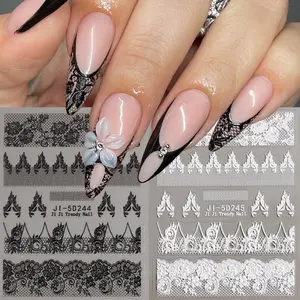Lace Thin Baroque Nail Stickers, Self-Adhesive Elegant Design, Perfect for Daily Makeup, Wedding Nails, Holiday Use