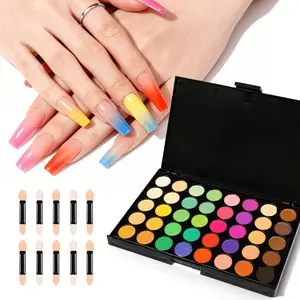 MelodySusie 40 Colors Nail Powder Pigment Kit - Long Lasting for Easy Gradient Ombre Nail Art,Professional DIY Manicure Supplies for Beginners Home Salon Use
