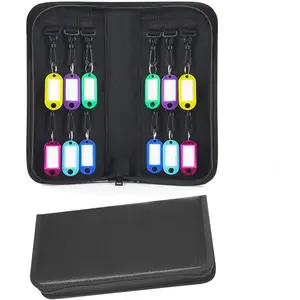 Portable Fireproof Waterproof Zippered Key Organizer with 12 Key Hooks & Tags - Portable Key Storage Organizer Ideal for Real Estate Sales, Hotel Executives and Car Service