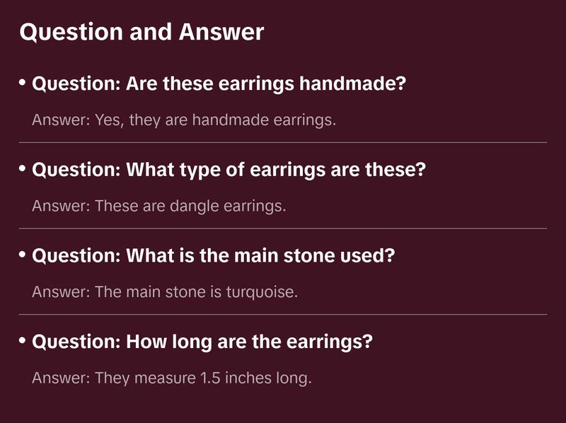 Handmade Star Sterling Silver & Turquoise Dangle Earrings Signed Nizhoni